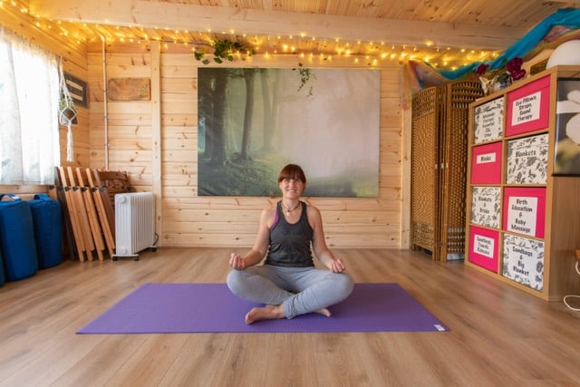 Karen Lawrence in her yoga studio