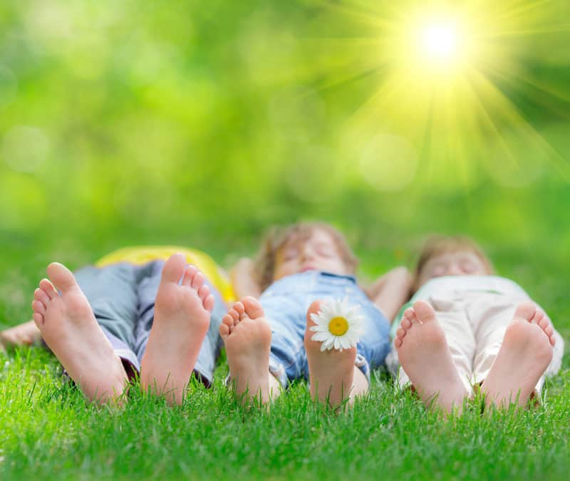 lying on the grass